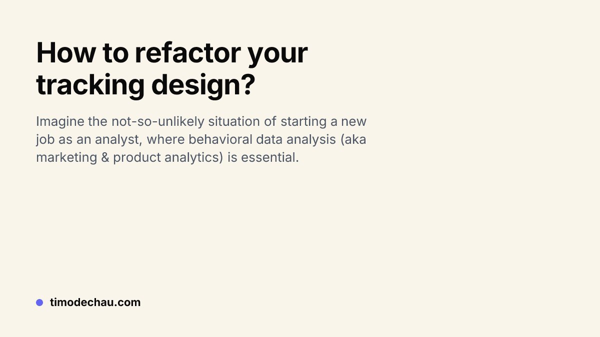 How to refactor your tracking design? | Timo Dechau